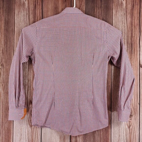 Eton Slim Fit Mens Size 43/17 Button Up Multicolor Check Long Sleeve Dress Shirt - Picture 5 of 16